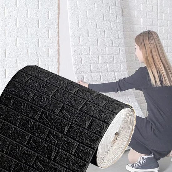 Pannelli da parete 3D in pietra 70 cm x 10 m - Tappeto da parete con aspetto di mattoni, Tappeto da parete impermeabile con aspetto di mattoni, Tappeto da parete per cucina, camera da letto, soggiorno, sfondo TV decorativo