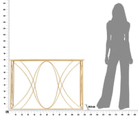 Console Exy 120x40x80 cm in Ferro e Specchio Oro e Argento