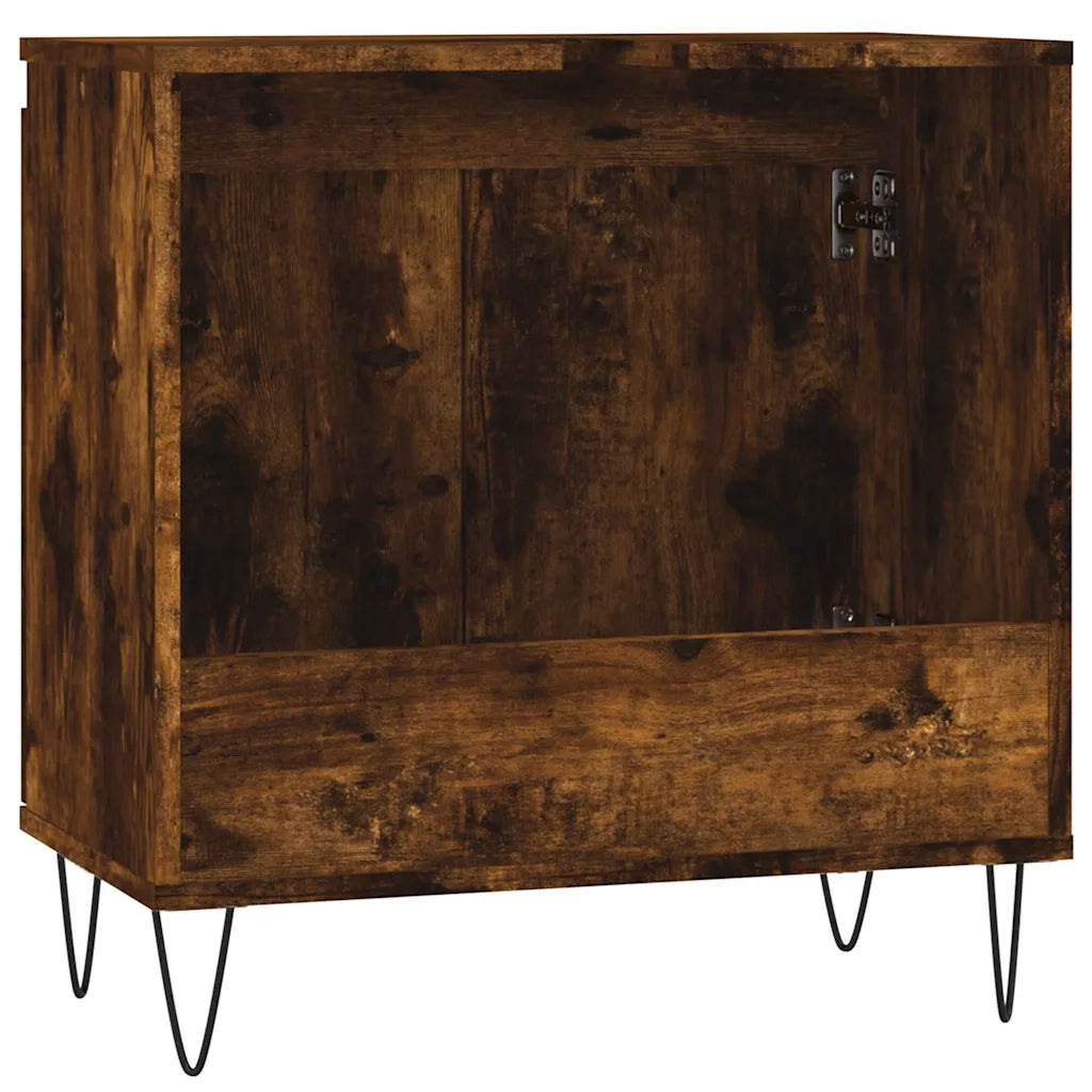 Armadietto Bagno | Armadio da bagno Rovere Fumo 58x33x60 cm in Legno Multistrato