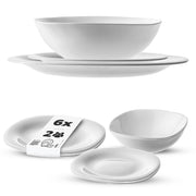 Set di stoviglie KADAX composto da 6 piatti, colore bianco.