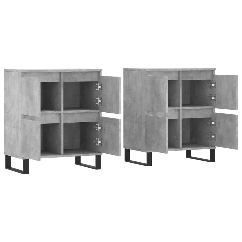 Buffet credenza cassettiera armadio mobile contenitore organizer cucina soggiorno salotti set di 2 legno ingegnerizzato grigio 02_0036879