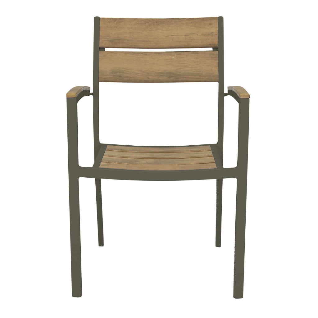 Poltrona da Giardino Impilabile in Alluminio Polywood cm 54x54x84 - URBAN