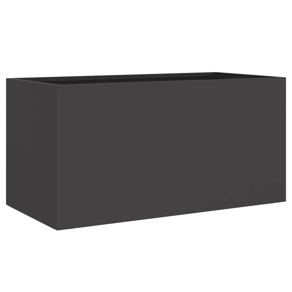 Fioriera-Vaso da Esterno-Contenitore per Piante Nera 52x48x75 cm in Acciaio 595671