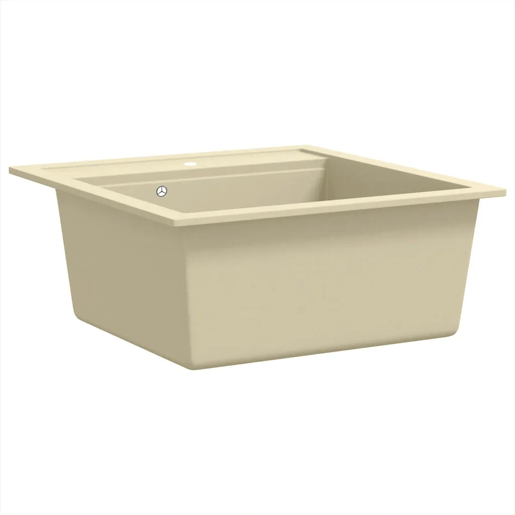 Lavello da Cucina in Granito Vasca Singola Beige CFW8349295