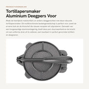 Impastatrice multifunzionale per tortilla - 15,5 cm - Stampo in ghisa - Smalto antiaderente - Diametro 15,5 cm - Materiale in alluminio resistente - Perfetto per l'impasto - Modello per tortilla