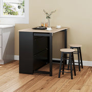 TAVOLO BAR Set da 3 pezzi Pieghevole 116 x 70 cm Nero in compensato