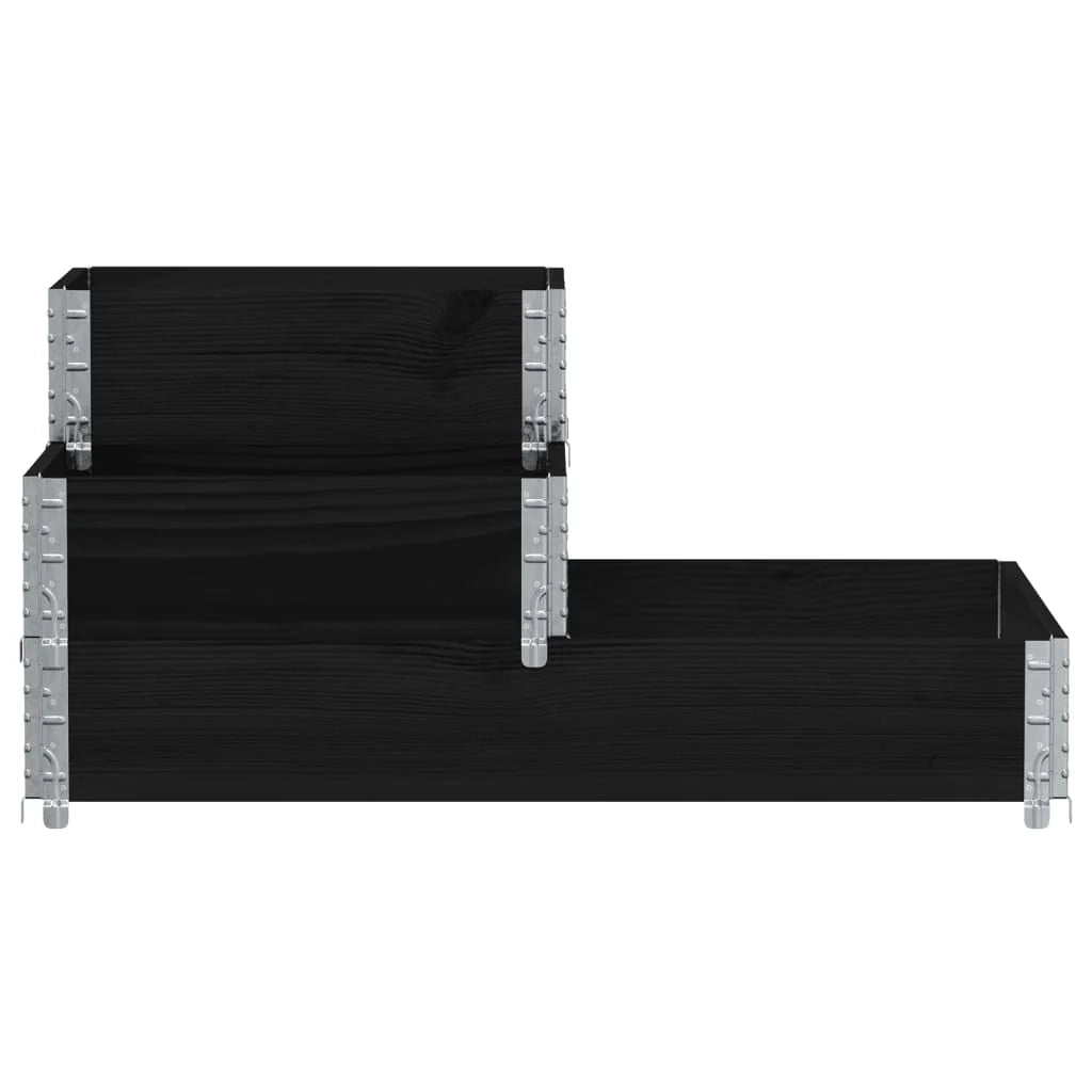 Aiuola rialzata/fioriera per piante fiori patio giardino 3 livelli 120 x 80 cm legno massello di pino nero 02_0039887