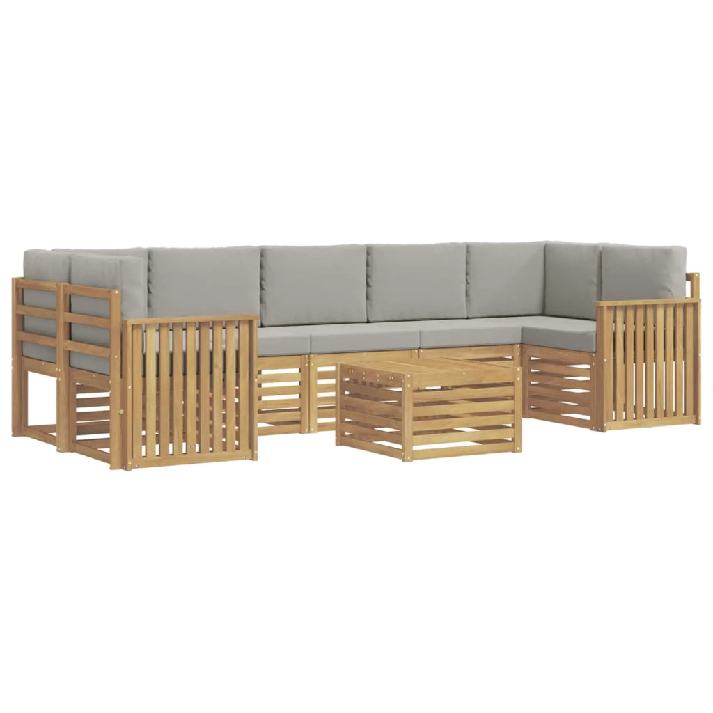 Set di divani da esterno 8 pcs Bianco e Grigio Chiaro 3391551