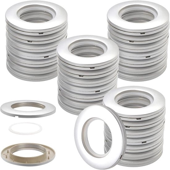 Giradischi in plastica silenziosa - 32 pezzi - Argento opaco - 40 mm