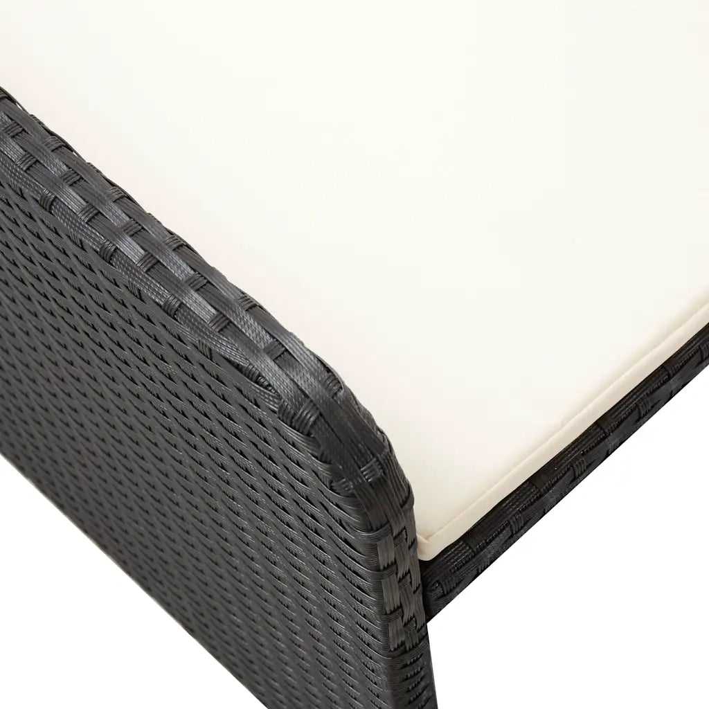 Set Divani da Giardino 2 pz | Set Salotto da Giardino con Cuscini in Polyrattan Nero
