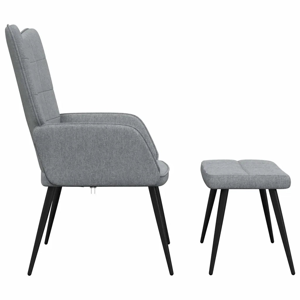 Poltrona Relax con Poggiapiedi Grigio Chiaro in Tessuto cod mxl 32629