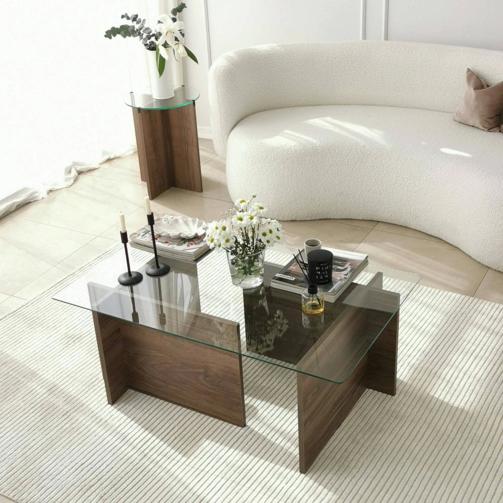 Teti, Tavolino da Salotto Portariviste, 105x65x40h cm Marrone Noce