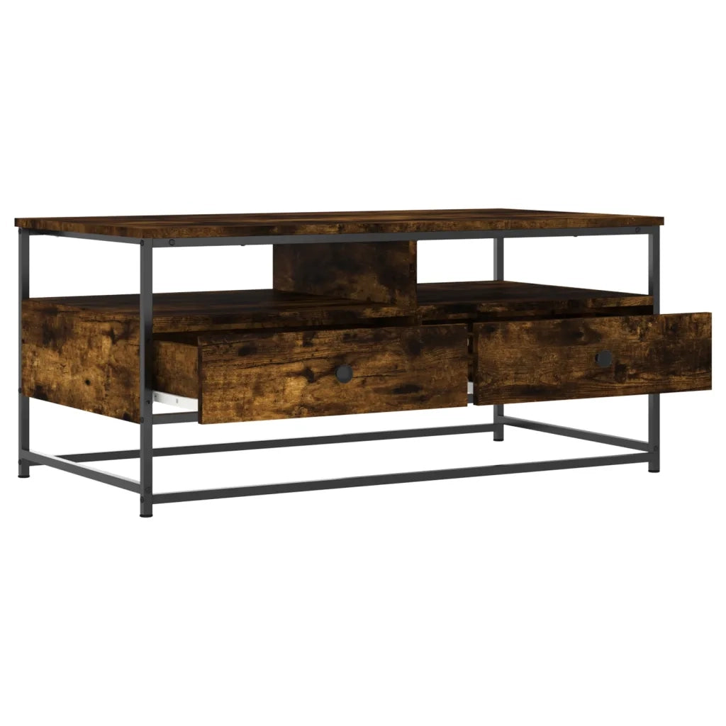 Tavolino da Salotto Rovere Fumo 100x51x45 cm Legno Multistrato 835286