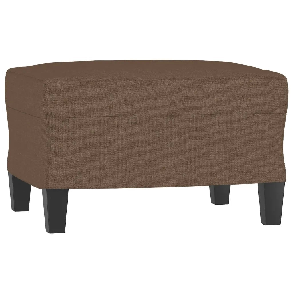 Set di Divani 3 pz con Cuscini Marrone in Tessuto