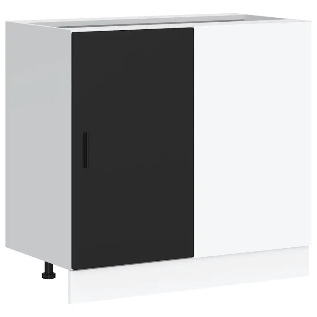 Mobile Base Lavello "Lyon"-Armadietto da bagno Nero in Legno Multistrato