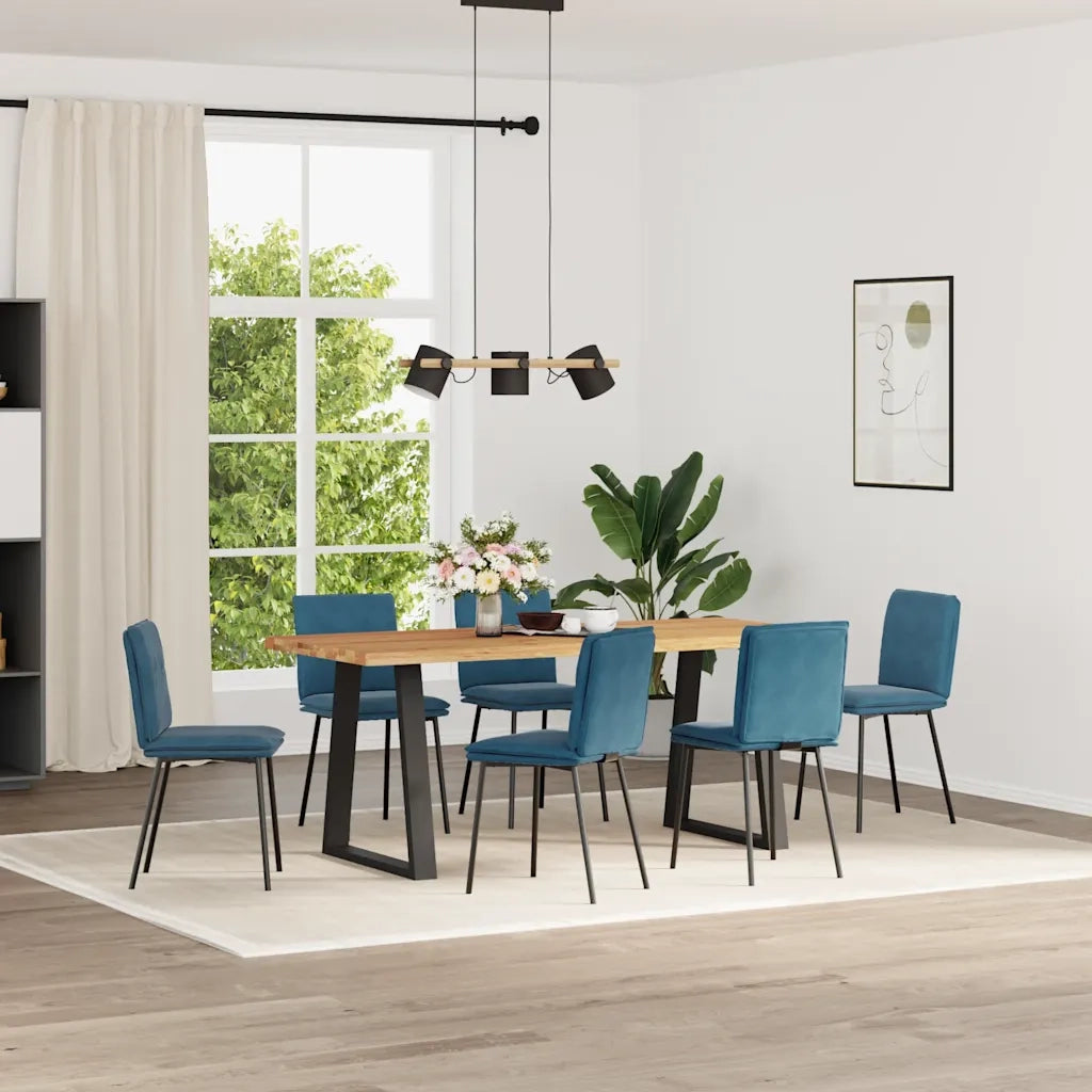 Sedie da Pranzo 6 pz | Sedie da cucina Blu in Velluto