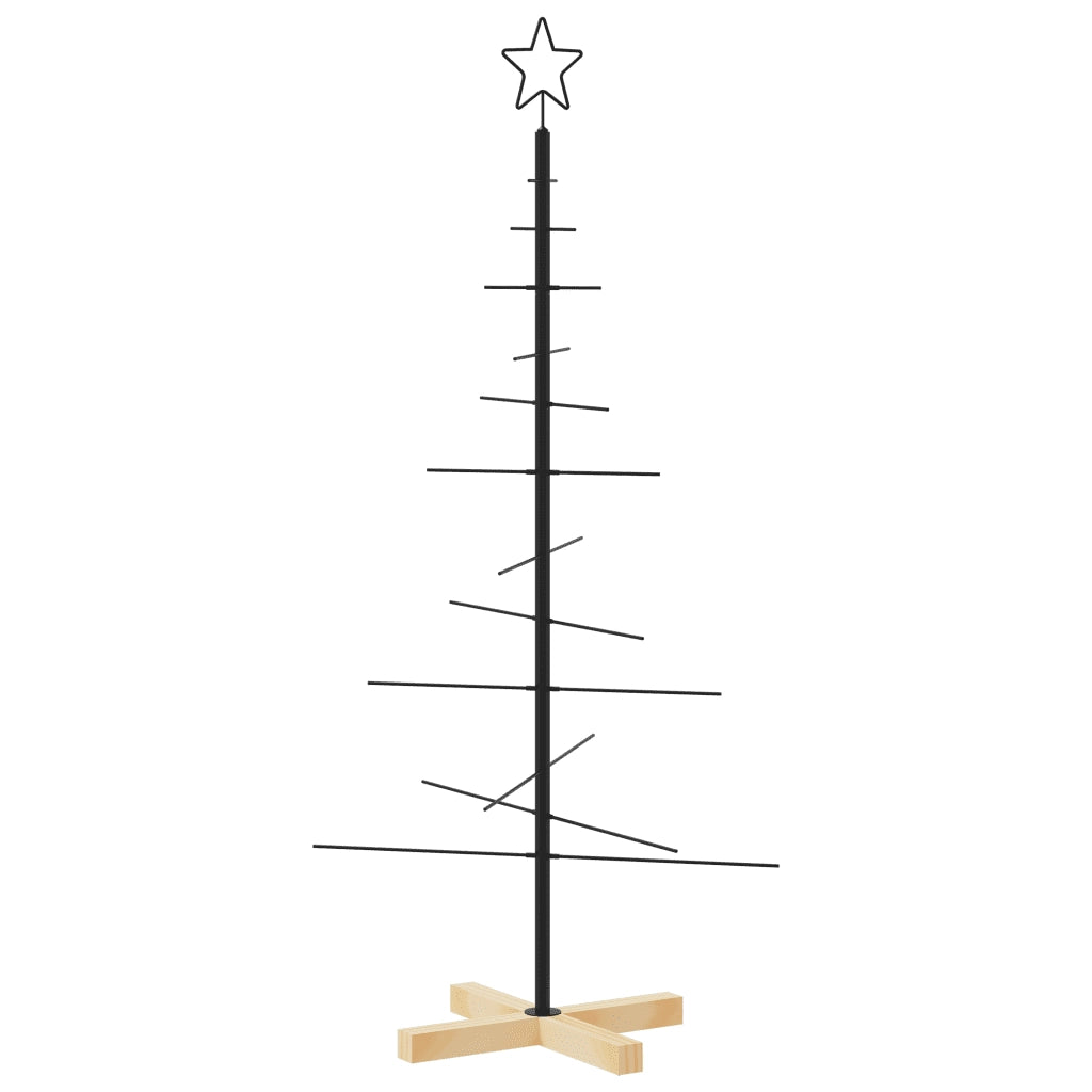 Albero di Natale | Decorazioni natalizie in Metallo con Base in Legno Nero 120 cm