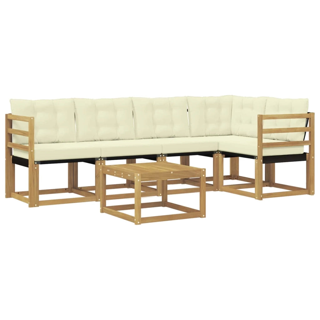 Set di divani da esterno 6 pz Bianco e Crema 3389488