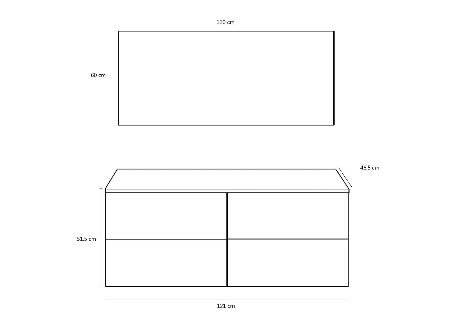Mobile da Bagno Sospeso con Doppio Lavabo e Doppia Lampada a LED TFT Luna Bianco Lucido