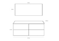 Mobile da Bagno Sospeso con Doppio Lavabo e Doppia Lampada a LED TFT Luna Bianco Lucido