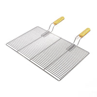 Griglia rettangolare per BBQ 60x40 cm In acciaio inox con manici Per grill a gas, a sfera ecc