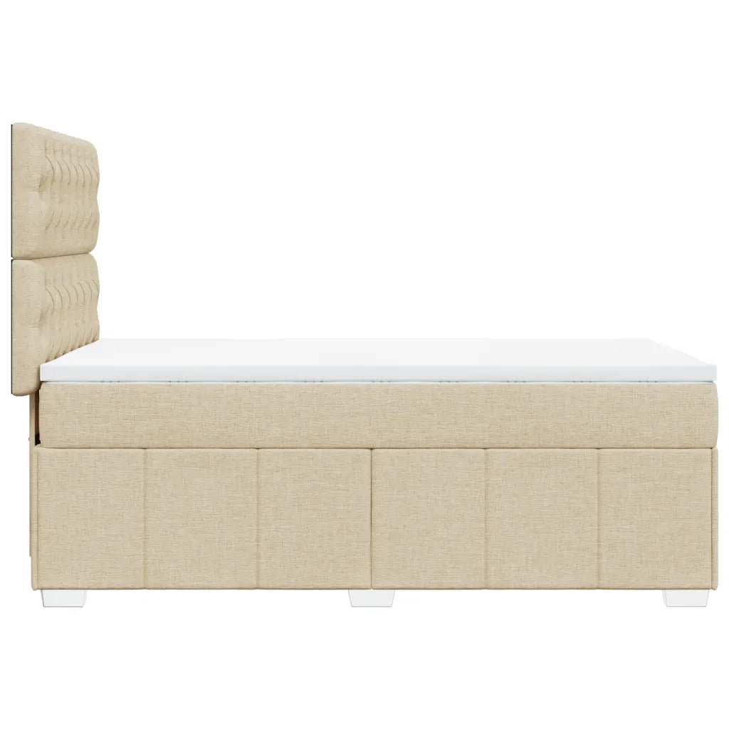 Giroletto a Molle con Materasso Crema 80x200 cm inTessuto 3291507