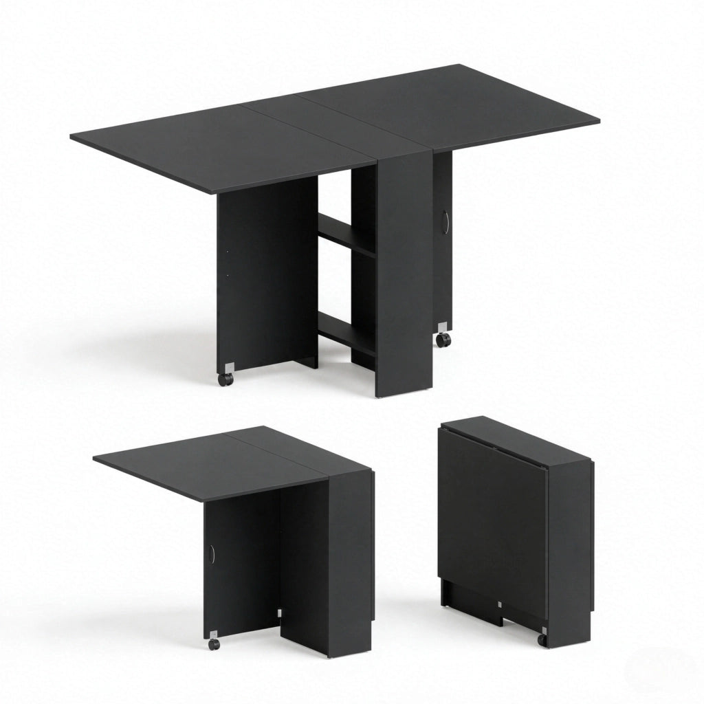 TAVOLO Pieghevole ed estensibile 75x140 cm Nero