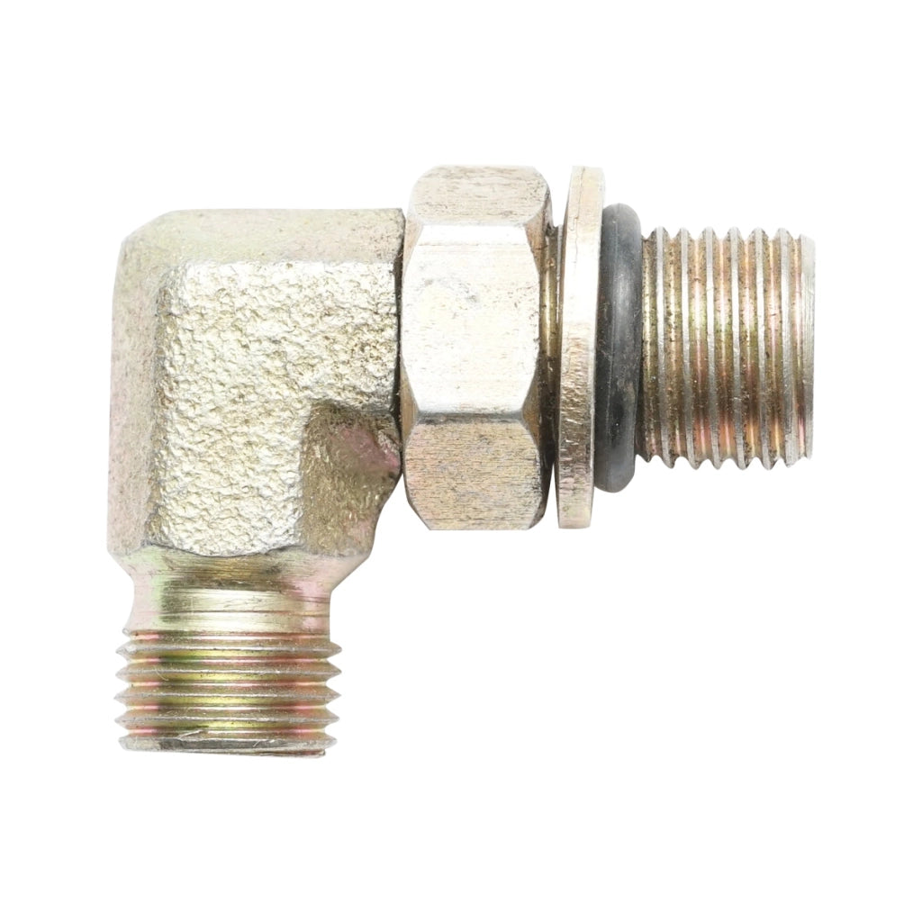 Adattatore idraulico 90 gradi per codice OEM JCB 816/90618, 816/13383, 332/R7492, 332/R5971, 816/90199 Breckner Germany