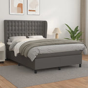 Giroletto a Molle con Materasso Grigio 140x190 cm in Similpelle 3129031