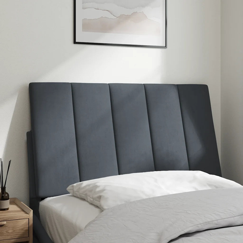 Cuscino Testiera Hanko Grigio Scuro 90 cm in Velluto CFW2617412