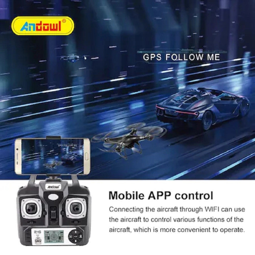 Trade Shop - Drone 4k Hd Corsa A 360° Pulsante Ritorno Home Controllo Gravità Chip Gps Sky533 -