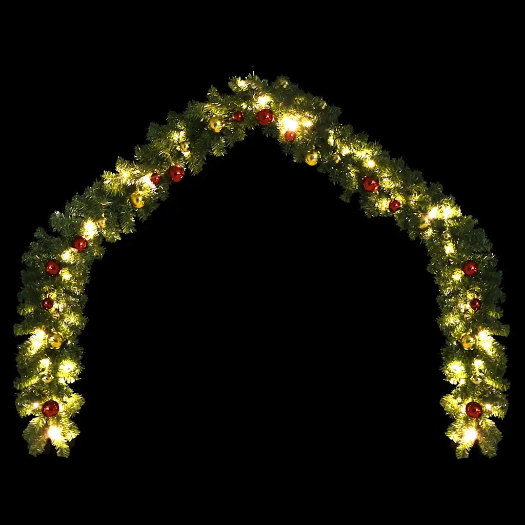 Ghirlanda di Natale Decorata con Palline e Luci a LED 5 m CFW9375658