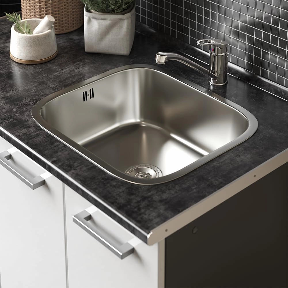 Cucina completa R-Line, Bianco lucido/antracite, 160 cm con base forno e lavello con PT