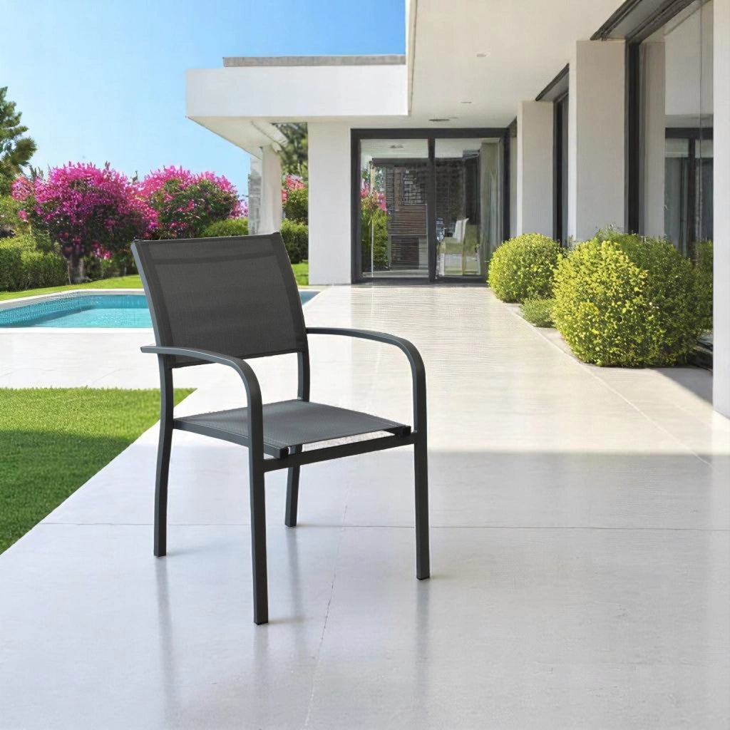 Poltrona da Giardino Impilabile in Alluminio Textilene - MARIUS