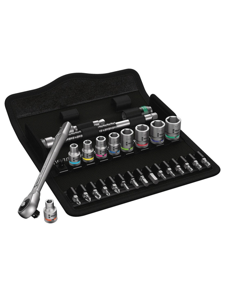 Set di bussole e inserti per avvitare 1/4" WERA 8100 SA 10 Zyklop Metal Imp 1/4" (28 pezzi)