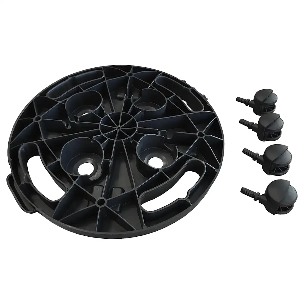 Carrelli per Piante con Ruote 2 pz Diametro 30 cm Neri 170 kg 3143915
