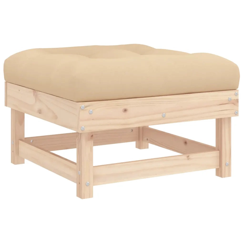 Set Divani da Giardino 6 pz con Cuscini in Legno Massello