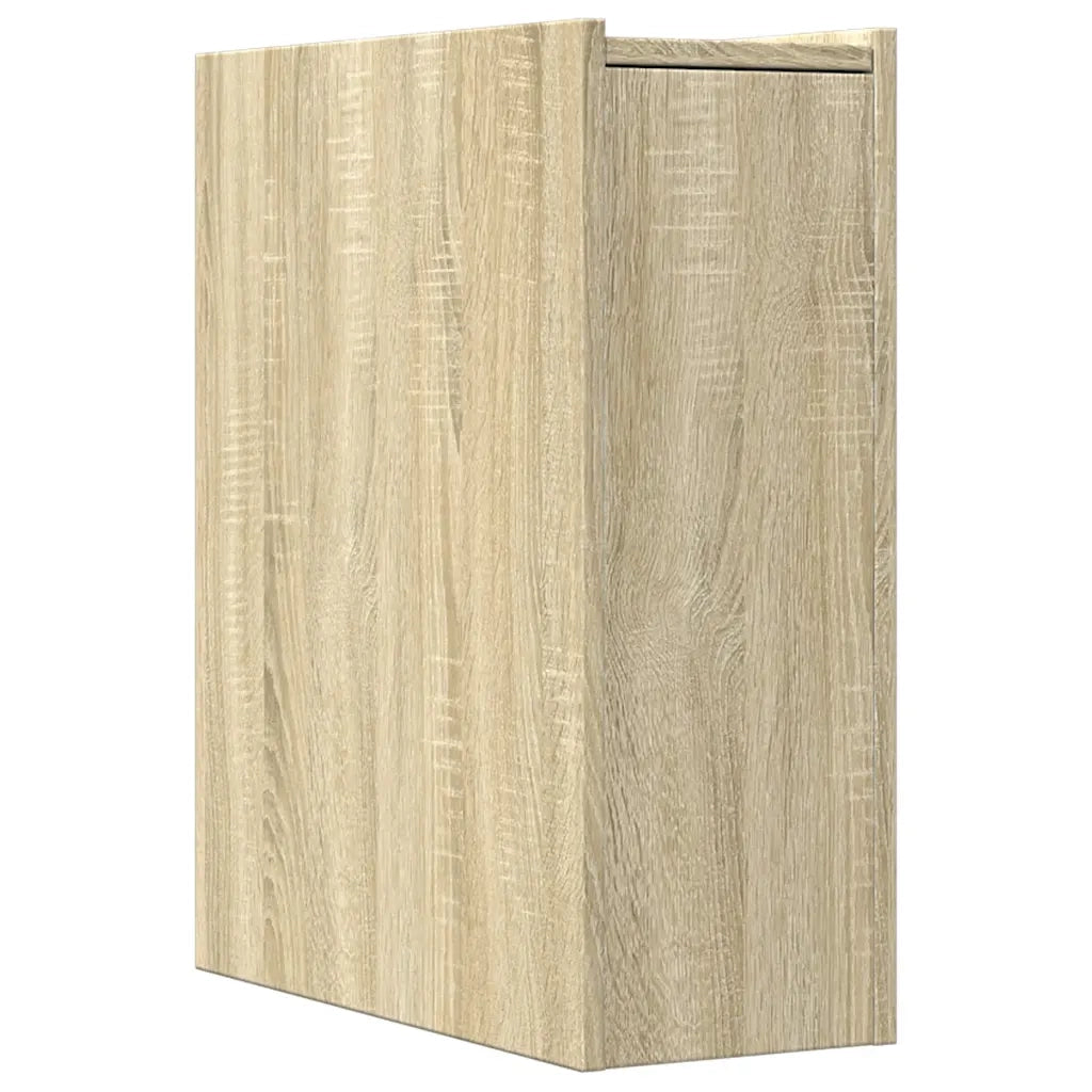Mobiletto da bagno stretto su ruote 21,5 x 50 x 60 cm spazio ottimizzato per riporre oggetti stile classico legno di rovere Sonoma ingegnerizzato 02_0050657