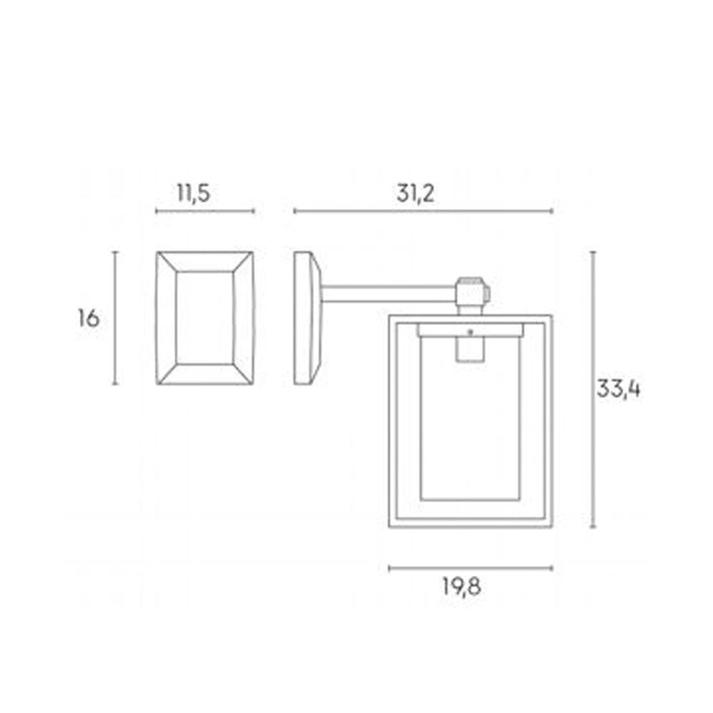 Applique Esterno Contemporanea Domus Alluminio E Termoplastica Bianco 1 Luce E27