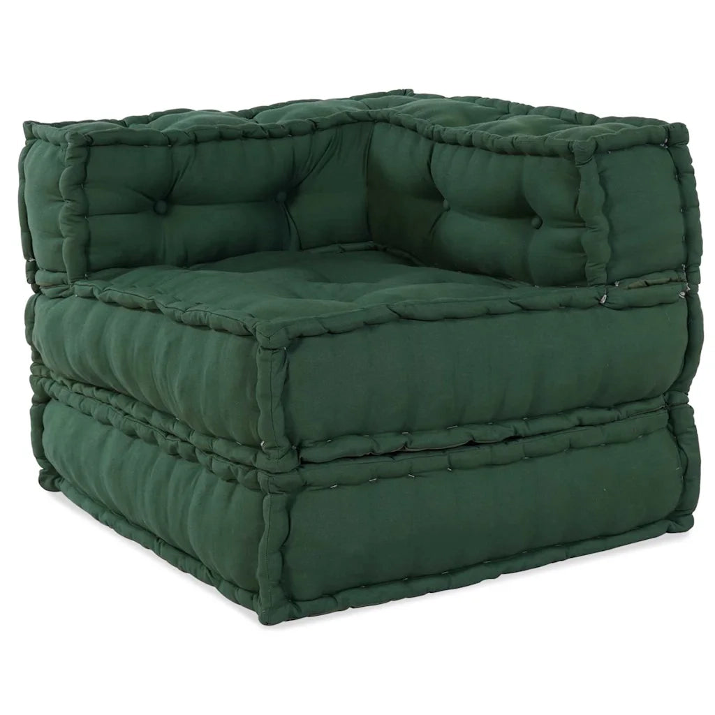 Unità di Divano Modulare 3 pcs Verde Tessuto