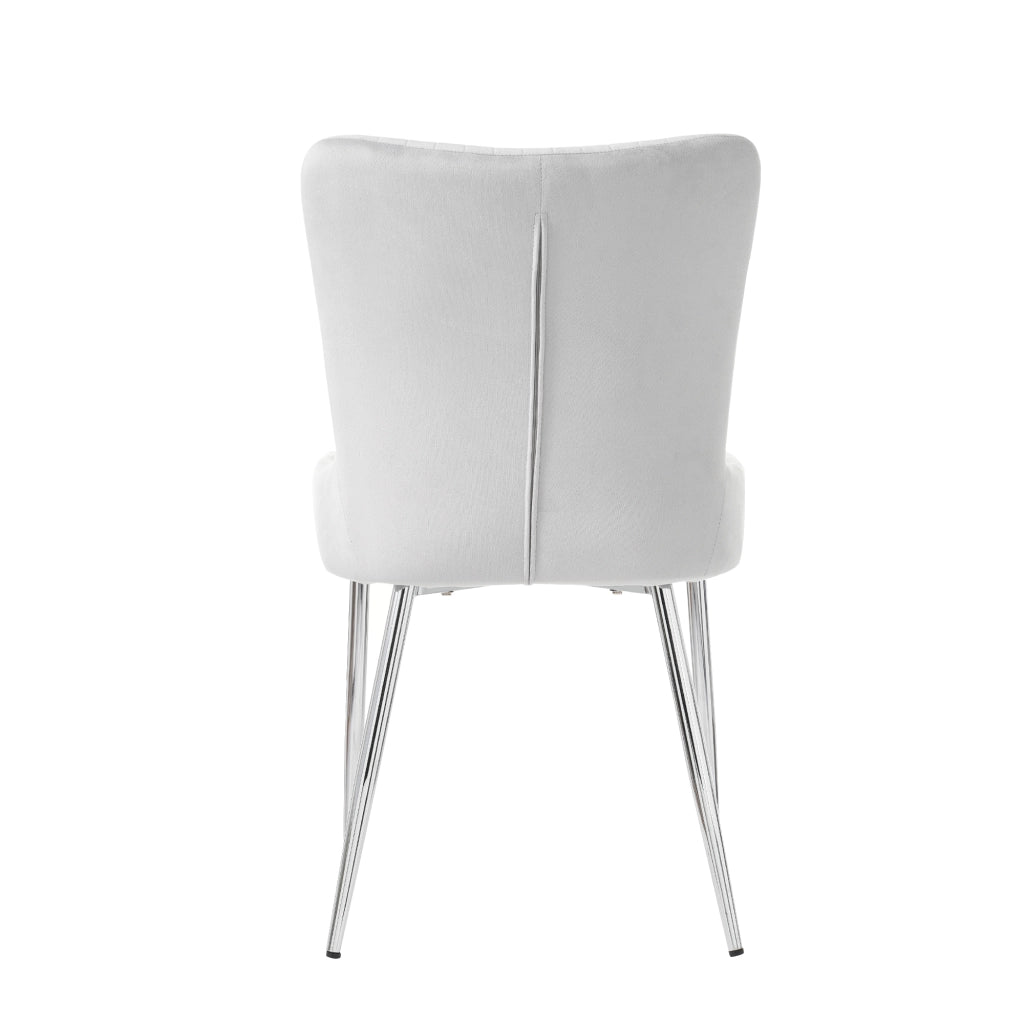 Sedia da Pranzo in Velluto con Gambe in Metallo ¨C MINIMAL ¨C Set 4 Pezzi, Grigio