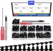 110 set di Chicago viti in pelle con chiodi a molla, piastra e chiave a croce con kit M5 x 4/5/6/8/10/12mm