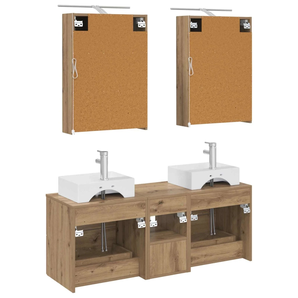 Set di mobili per il bagno 5 pcs Rovere Artigianale 3406798