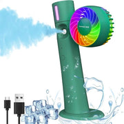 Ventilatore portatile Ventilatore manuale Ventilatore di nebbia raffreddante caricabile via USB - Nebbia d'acqua per viaggiare