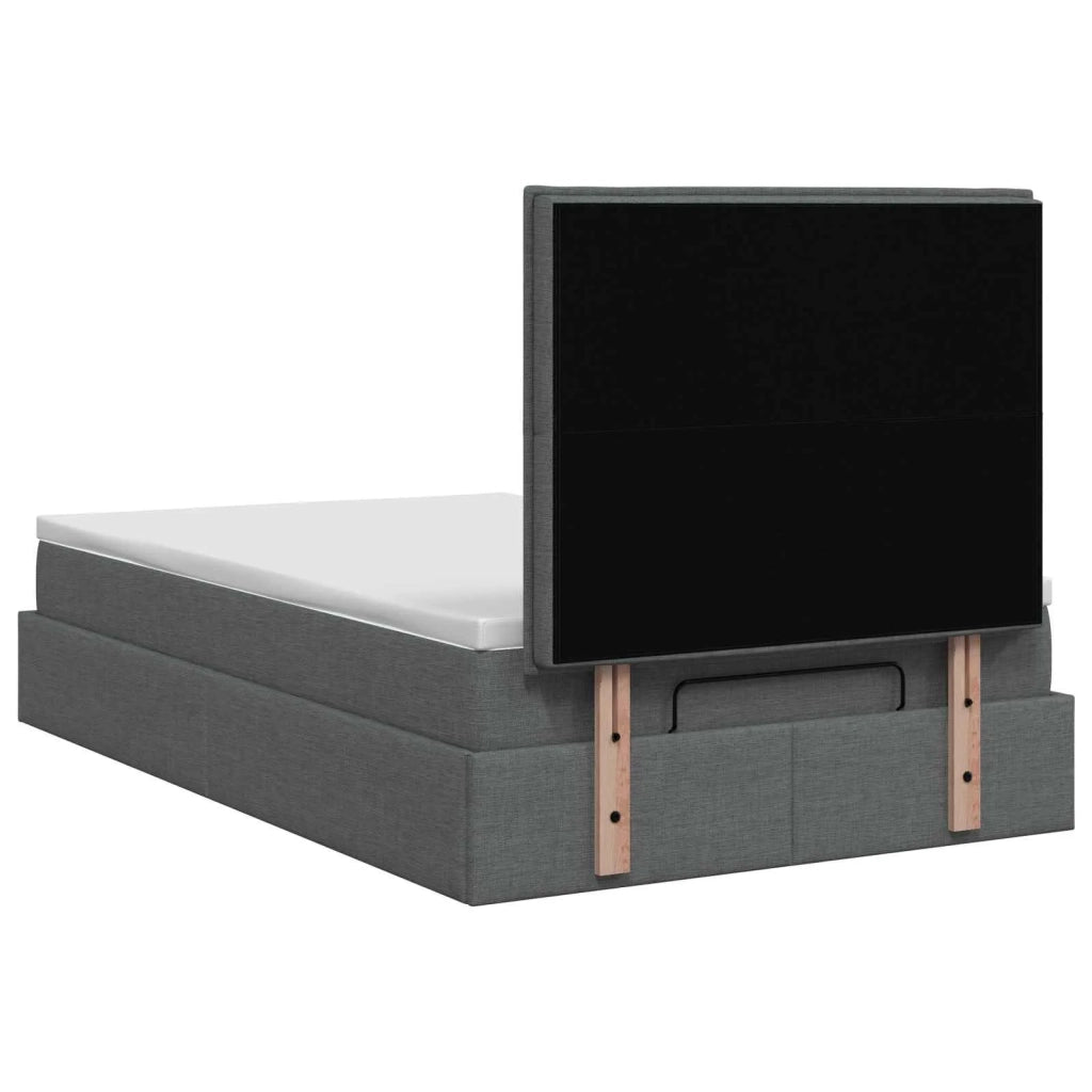 Letto Ottomano con Materasso e LED Grigio Scuro 120 x 200 cm 3457980