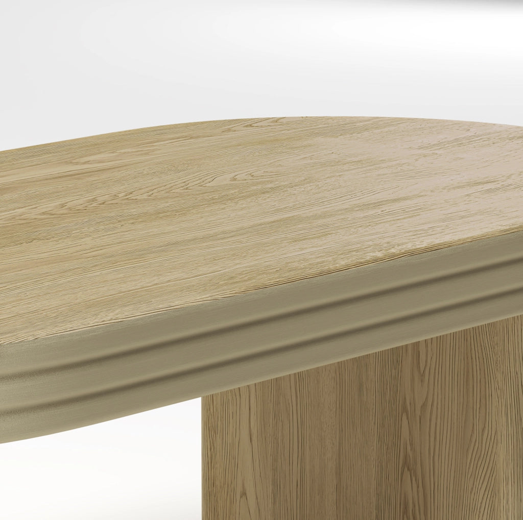 Tavolino da caffè ovale in MDF e legno; 120 x 60 x 41;5 cm; naturale