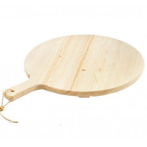 Tagliere Per Pizza Rotondo 49 cm In Legno di Abete Con Manico Affettati Cucina