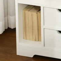 Comodino Multi-Rangement con 2 Cassetti e Vano Scaffale, Legno, Bianco