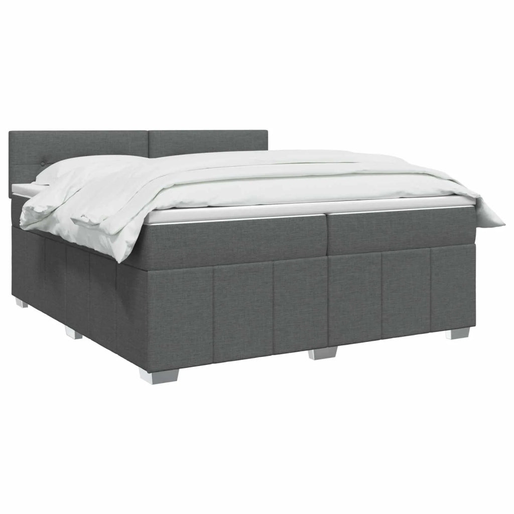 Letto box spring con materasso Grigio Scuro 200 x 200 cm 3451291