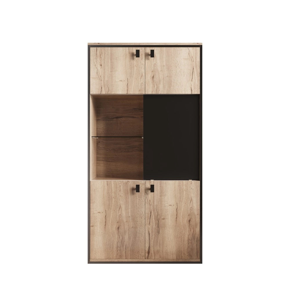 Combinazione Armadio Legno con Ante Scorrevoli e Ripiani ¨C MINIMAL ¨C Nero